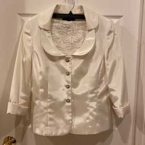 Tahari White Suit Jacket and Lace Skirt